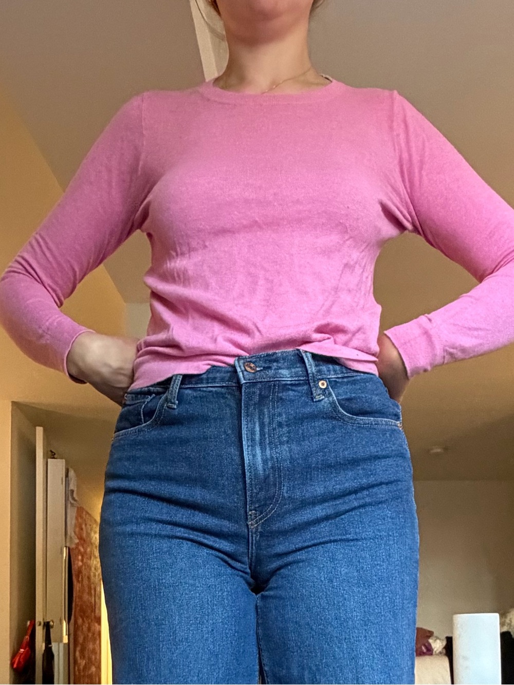 J. Crew lightweight Pink Crewneck Sweater